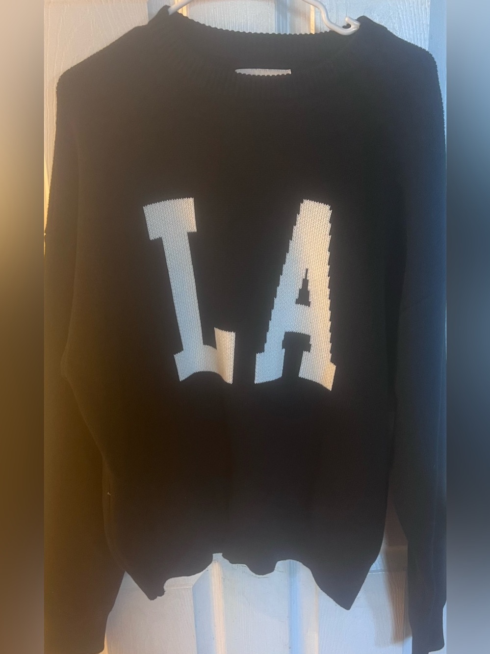 NWT PacSun LA Graphic Knit Sweater Mens Black White